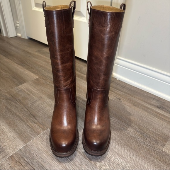 Cleo + Wolf Scout Round Toe Heeled Brown Leather Fashion Boots - Picture 4 of 13